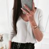 Sexy Tops and Shirt Women Clothing Sexy V Neck Lace Patchwork Bandage Backless Long Sleeve Women Blouse - Takalr