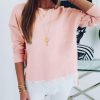 Sexy Women Tops and Shirt Solid Color Pink Deep V Back Lace Patckwork Long Sleeve Women Blouse Sexy Tops - Takalr