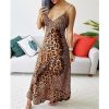 Butterfly leopard print long dress Women spaghetti strap summer dress Casual beach a line dresses robe femme - Takalr