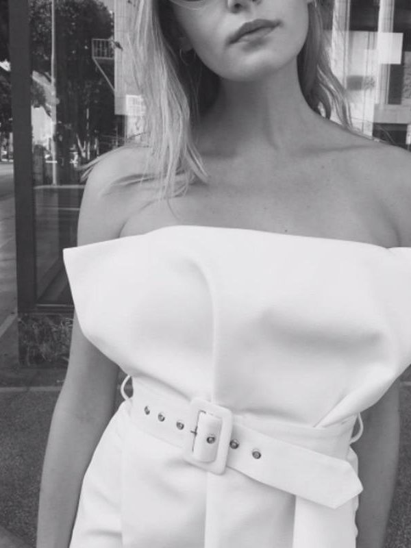 Strapless off shoulder tops Summer fashion runway design women top Backless slim white top Elegant short party tops - Takalr