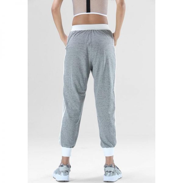 Side hollow out pants women Summer fashion solid color sweatpants Mid-waist trousers womens Grey white black pantalon femme - Takalr