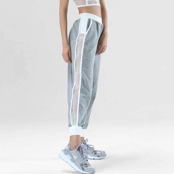 Side hollow out pants women Summer fashion solid color sweatpants Mid-waist trousers womens Grey white black pantalon femme - Takalr