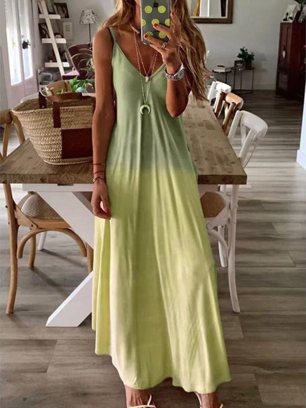 Solid color v neck dress women Spaghetti strap draped summer beach dress 2019 Casual long maxi dresses robe femme vestidos mujer - Takalr