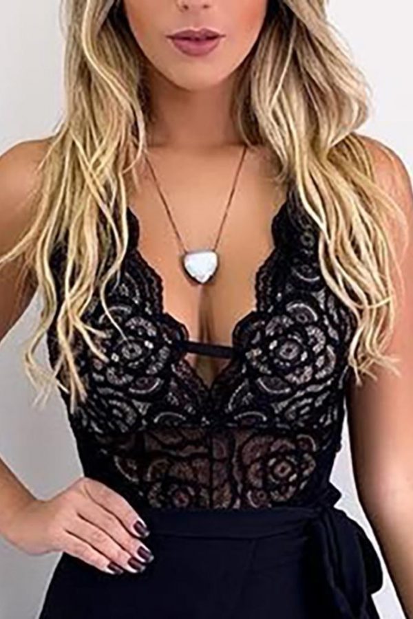 Spaghetti Strap Lace Insert Slit Maxi Dress Women Secy v neck black summer dress Backless beach maxi dresses Robe femme vestidos - Takalr