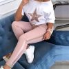 Star Print Top & Drawstring Design Pant Sets Women Casusal Two Piece Set Spring Tracksuit Mujer - Takalr