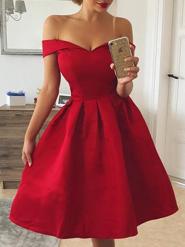 Strapless off the shoulder dress Women short sleeve A-line pleated dresses Summer elegant ladies party dress sexy vestidos mujer - Takalr