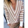 Striped Print Knitted Sweater Women Long Sleeve Casual Sweaters Pullover Winter Button Design Knitting Sweaters Pull Femme - Takalr