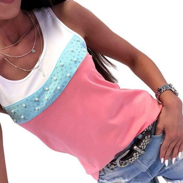 Summer T Sshirt Blue Yellow Pink Patchwork Drill Tshirt Sexy Off The Shoulder Tops For Women O Neck Shirts Casual Streetwear Tee - Takalr