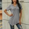 Summer Women Casual Round Neck Solid Color Short Sleeve Women Tshirt Summer Tops and Shirt Women Officewear - Takalr