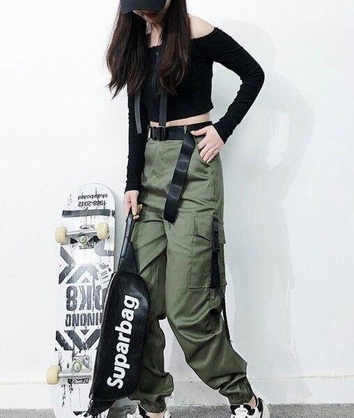 Women Army Cargo Pants High Waist pantsCamouflage Loose Joggers Women Hip Hop HaremPants Streetwear Harajuku Pants - Takalr