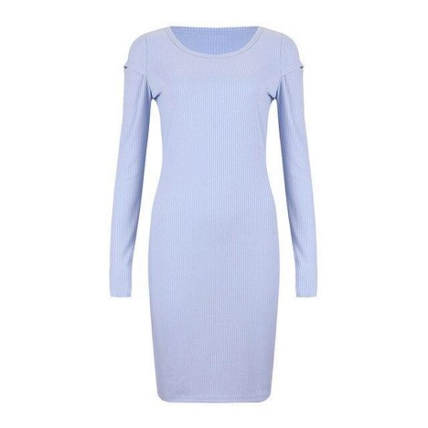 Women Dress Sexy Dress  Sexy Round Neck Solid Color Off Shoulder Skinny Long Sleeve Women Party Night Club Wear Bodycon Dress - Takalr