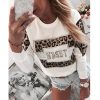 Women Long Sleeve T Shirt Leopard Print Rhinestone Embellished Detail Tops Casual O Neck Spring Tshirt - Takalr