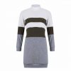 Women Party Night Bodycon Dress Fashion Casual Striped Turtleneck Long Sleeve Women Dress Sexy Dress - Takalr