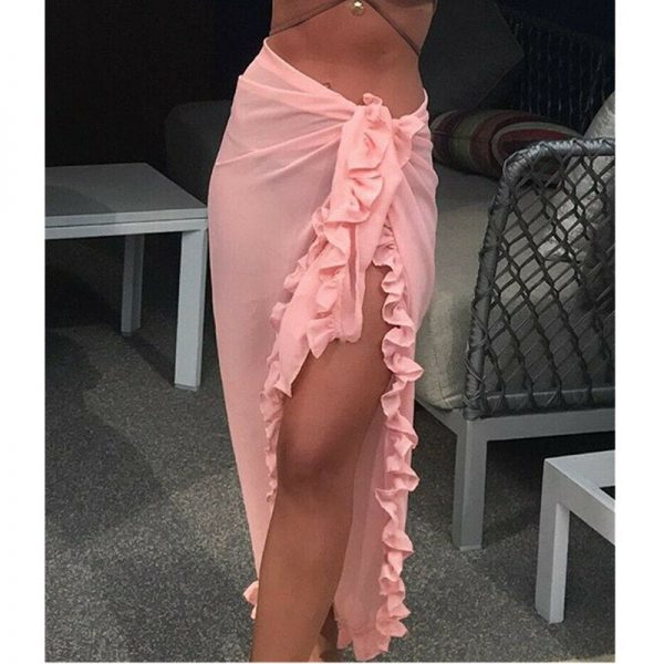 The Best Women Sheer Sarong Beach Cover Up Wrap Summer Ladies Casual Bikini Pareo Swimwear Bathing Skirt 5 Colours Online - Takalr