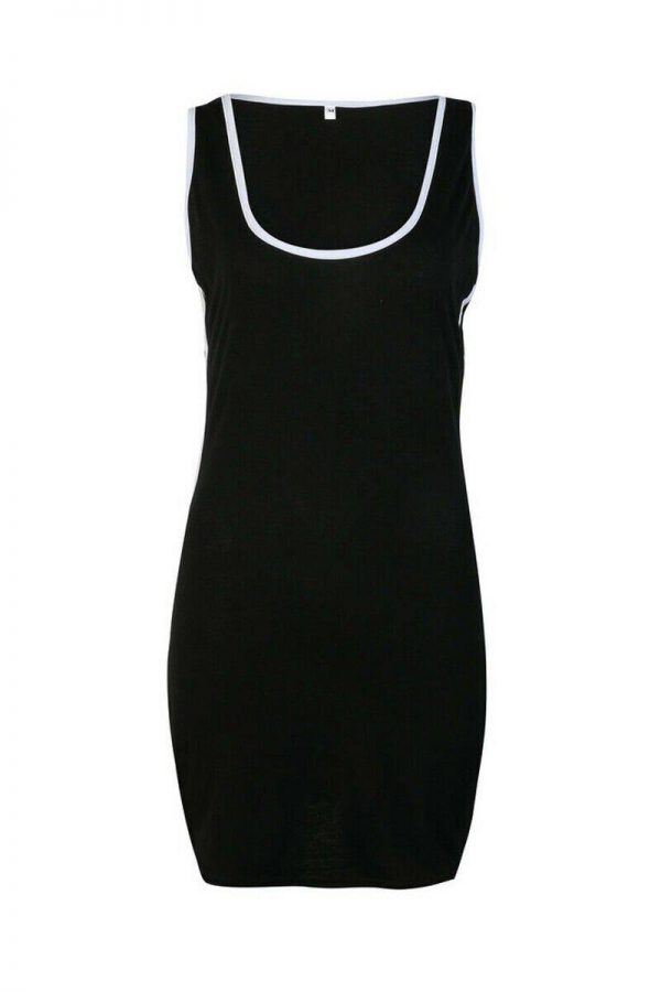 The Best Women Short Mini Slim Dress Summer Beach Holiday Sexy Bodycon Casual Sleeveless Solid Casual Tank Dress Sundress New Online - Takalr