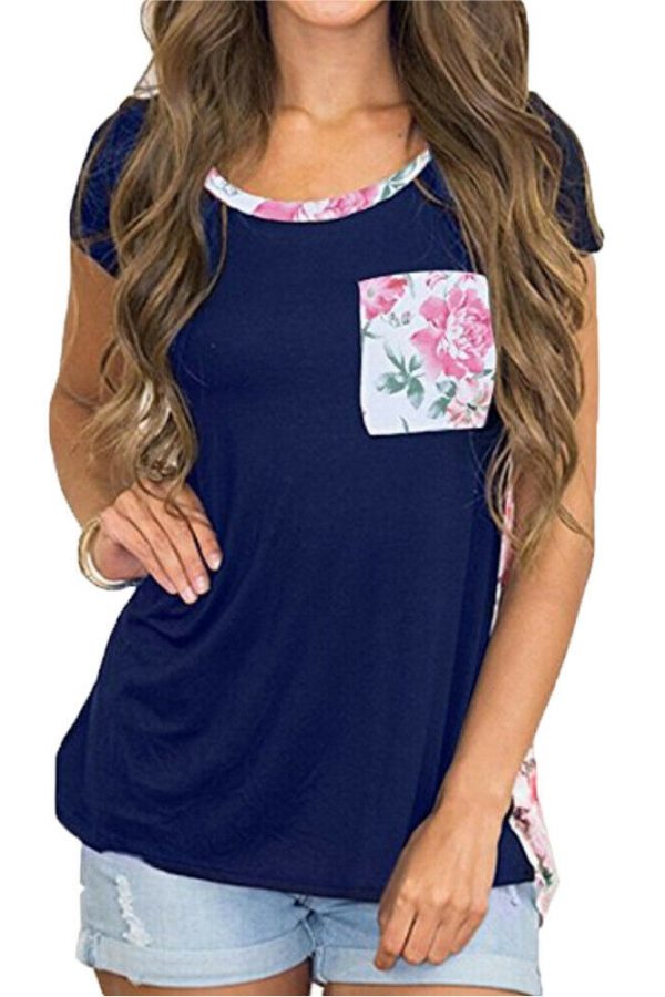 The Best Women Short Sleeve Floral Loose T-Shirts New Fashion O-Neck Ladies Summer Casual Tops Outdoor Shirt Online - Takalr