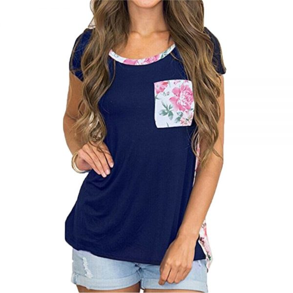 The Best Women Short Sleeve Floral Loose T-Shirts New Fashion O-Neck Ladies Summer Casual Tops Outdoor Shirt Online - Takalr