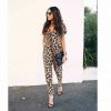 The Best Women Short Sleeve Leopard Playsuit 2019 New Fashion Ladies Summer Casual Holiday Romper Pocket Long Jumpsuit Trousers Online - Takalr