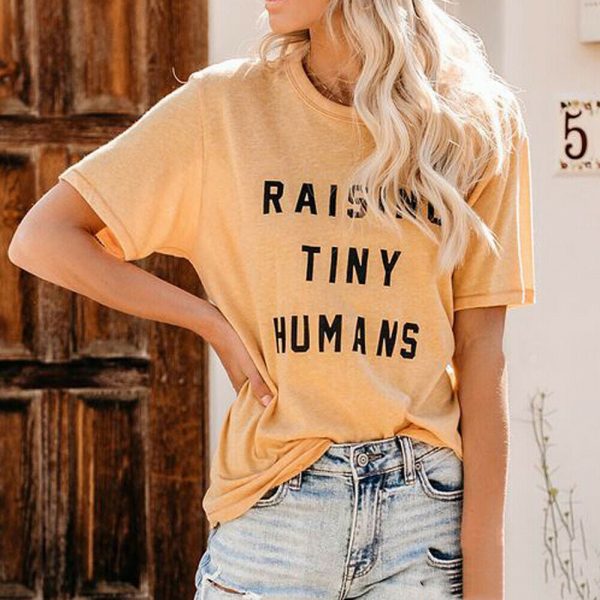 The Best Women Short Sleeve Letter Print Loose T-Shirts Fashion Ladies Summer Beach Casual O-Neck Tops Shirt New Online - Takalr