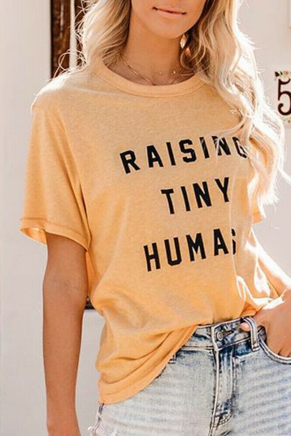 The Best Women Short Sleeve Letter Print Loose T-Shirts Fashion Ladies Summer Beach Casual O-Neck Tops Shirt New Online - Takalr