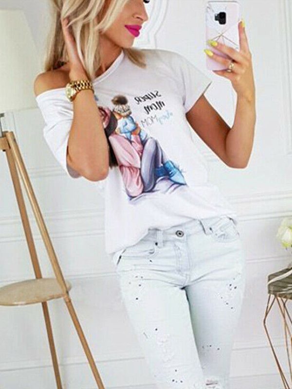 The Best Women Short Sleeve Loose T-Shirts Fashion Ladies Summer Printed Casual Tops Shirt Women Clothes Outwear Online - Takalr