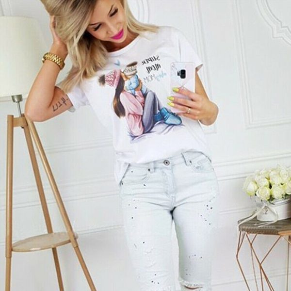 The Best Women Short Sleeve Loose T-Shirts Fashion Ladies Summer Printed Casual Tops Shirt Women Clothes Outwear Online - Takalr