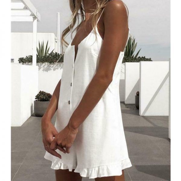 The Best Women Sleeveless Solid Playsuit Ladies Casual Holiday Beachwear Summer Beach Loose Mini Shorts Rompers Online - Takalr