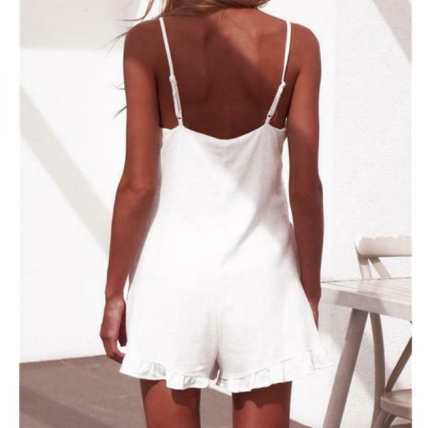 The Best Women Sleeveless Solid Playsuit Ladies Casual Holiday Beachwear Summer Beach Loose Mini Shorts Rompers Online - Takalr