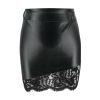 The Best Women Slim Black Skirts Sexy Lace Zipper Short Mini Skirt Office Package Hip Mini Skirts New Empire Waist PU Pencil Skirt Online - Takalr