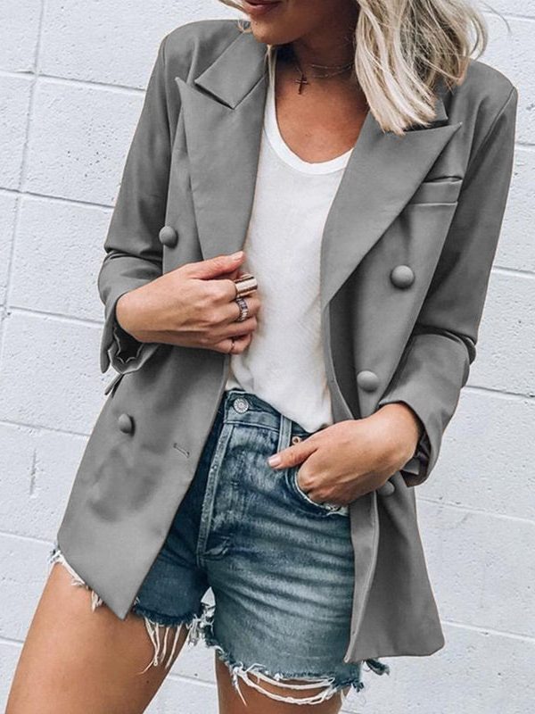 The Best Women Slim Casual Business Blazer Suit Fashion Ladies Work Jacket Autumn Winter Long Sleeve Button Coat Outwear Tops Online - Takalr