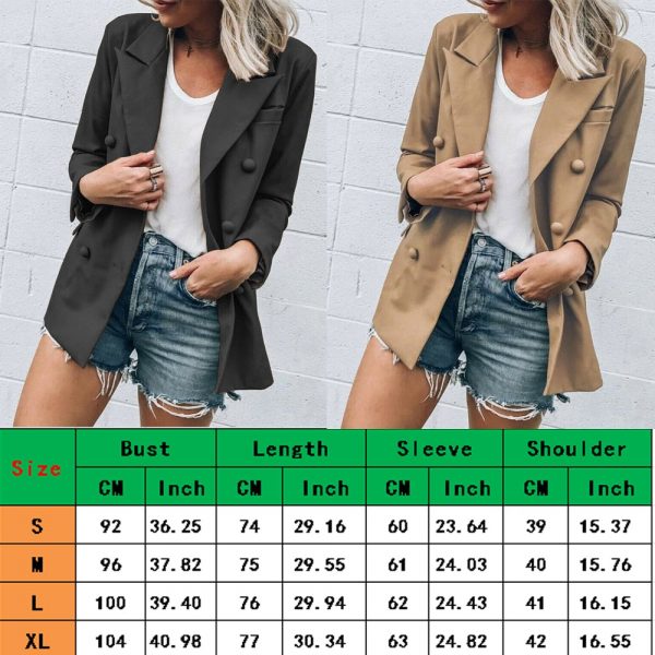 The Best Women Slim Casual Business Blazer Suit Fashion Ladies Work Jacket Autumn Winter Long Sleeve Button Coat Outwear Tops Online - Takalr