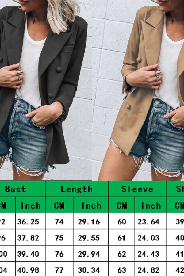 The Best Women Slim Casual Business Blazer Suit Fashion Ladies Work Jacket Autumn Winter Long Sleeve Button Coat Outwear Tops Online - Takalr