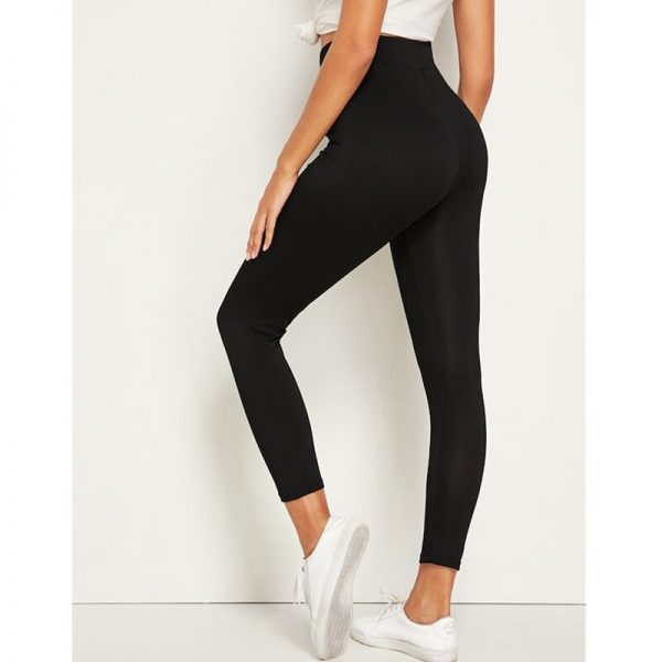 The Best Women Solid Drawstring Waist Leggings Winter Thick Warm Thermal Stretchy Trousers Sportswear Fitness Running Gym Scrunch Pants Online - Takalr