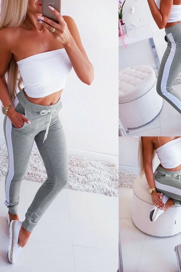 The Best Women Sport Pants Workout Gym Exercise Running Fitness Leggings High Waist Stretchy Trousers Casual Sportswear Online - Takalr