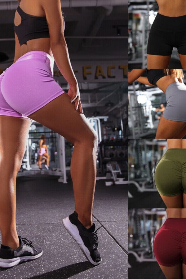 The Best Women Sport Shorts Casual Running Fitness Gym Running Hot Trousers Solid Stretch High Waist Work Out Bottoms Online - Takalr