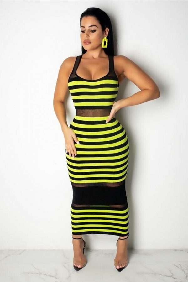 The Best Women Striped Sleeveless Bandage Bodycon Dress Summer Beach Ladies Casual  Holiday Party Slim Dress Sundress Online - Takalr