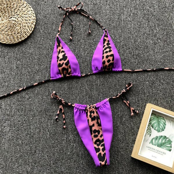 The Best Women Summer Beach Sexy Hot Patchwork Leopard Bikini Set Ladies 2 PCS Holiday Swimwear Pool Swimsuit Brazilian Bathing Suit Online - Takalr