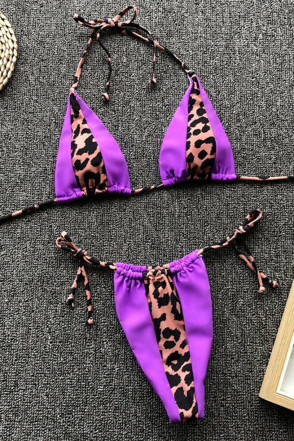 The Best Women Summer Beach Sexy Hot Patchwork Leopard Bikini Set Ladies 2 PCS Holiday Swimwear Pool Swimsuit Brazilian Bathing Suit Online - Takalr