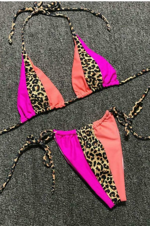 The Best Women Summer Beach Sexy Hot Patchwork Leopard Bikini Set Ladies 2 PCS Holiday Swimwear Pool Swimsuit Brazilian Bathing Suit Online - Takalr