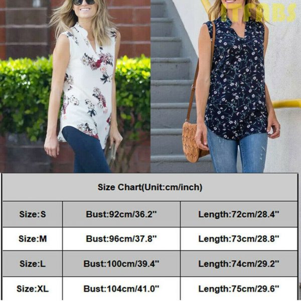 The Best Women Summer Boho Floral Vest Shirt Fashion Ladies Casual Chiffon Sleeveless Loose Shirt Blouse Female Tops Online - Takalr