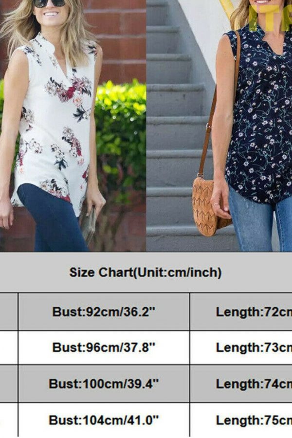 The Best Women Summer Boho Floral Vest Shirt Fashion Ladies Casual Chiffon Sleeveless Loose Shirt Blouse Female Tops Online - Takalr