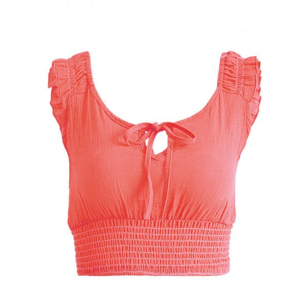 The Best Women Summer Boho Spaghetti Strap Slim Fit Vest Halter Beach Bustier Bra Crop Top Casual Shirt Blouse Cami Online - Takalr