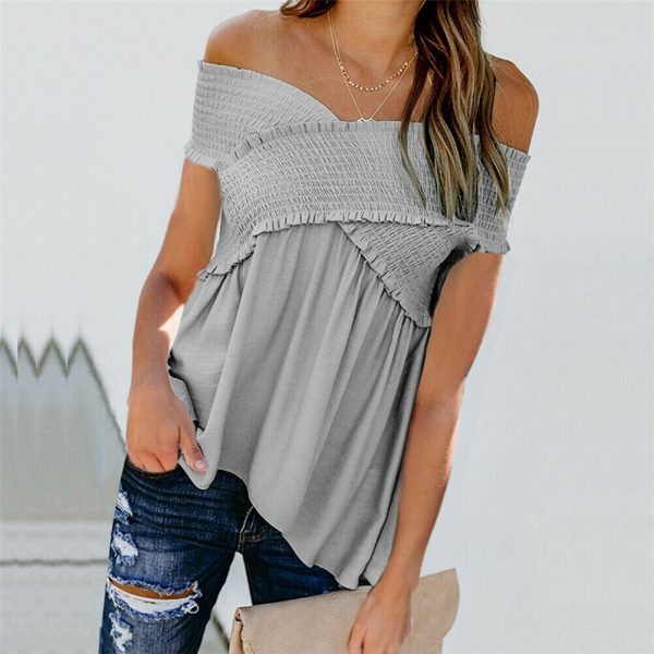 The Best Women Summer Casual Off Shoulder Tank Top Vest Blouse Fashion Ladies Sleeveless Solid Crop Tops Shirt Summer Clothes Online - Takalr