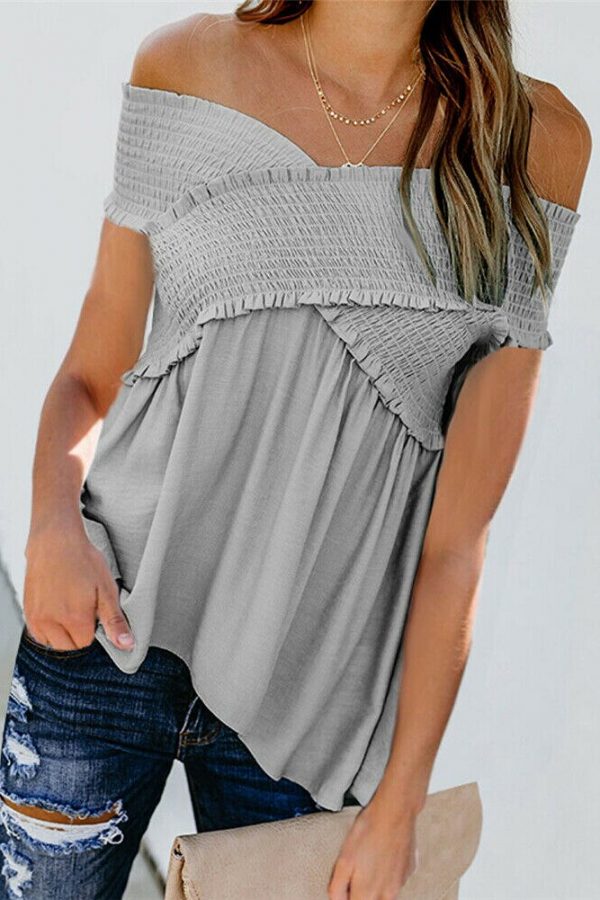 The Best Women Summer Casual Off Shoulder Tank Top Vest Blouse Fashion Ladies Sleeveless Solid Crop Tops Shirt Summer Clothes Online - Takalr