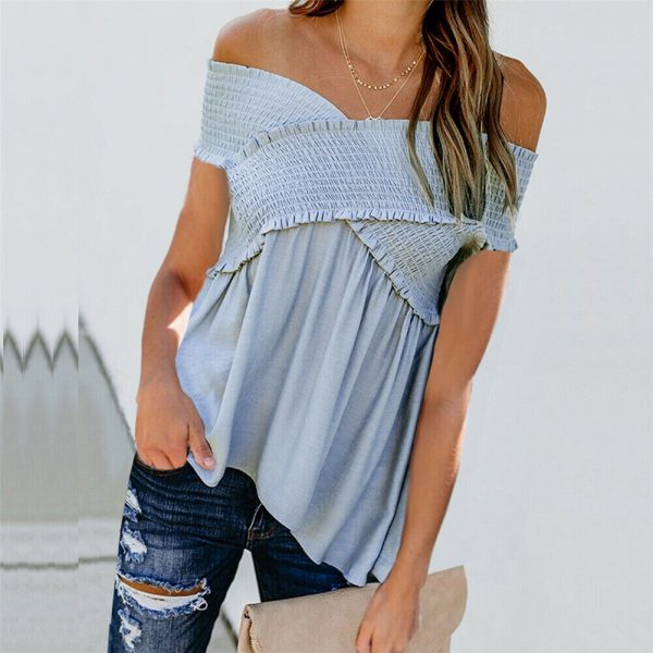 The Best Women Summer Casual Off Shoulder Tank Top Vest Blouse Fashion Ladies Sleeveless Solid Crop Tops Shirt Summer Clothes Online - Takalr