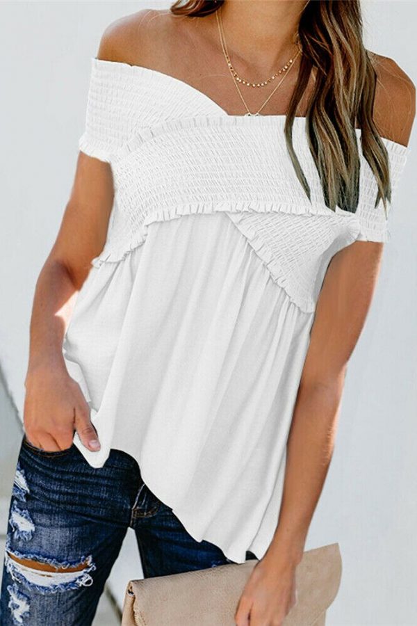 The Best Women Summer Casual Off Shoulder Tank Top Vest Blouse Fashion Ladies Sleeveless Solid Crop Tops Shirt Summer Clothes Online - Takalr