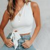 The Best Women Summer Casual Off Shoulder Tank Top Vest Fashion Bowknot Sleeveless Crop Top Shirt Beach Holiday Solid Short Tops New Online - Takalr