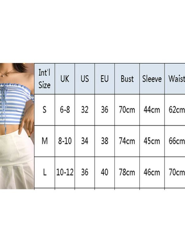 The Best Women Summer Fashion Striped Casual Off Shoulder Tank Top Vest Blouse Ladies Casual Crop Top Shirt Holiday Beach Shirts Online - Takalr