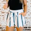 The Best Women Summer Fashion Striped Stylish Loose Shorts Beach Drawstring Ladies High Waist Casual Hot Short Trouser New Online - Takalr