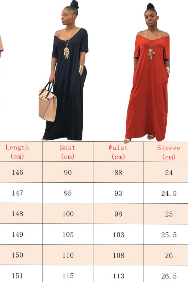 The Best Women Summer Holiday Short Sleeve Baggy Off Shoulder Kaftan Maxi Oversized Dress Solid Casual Pocket Sundress Online - Takalr